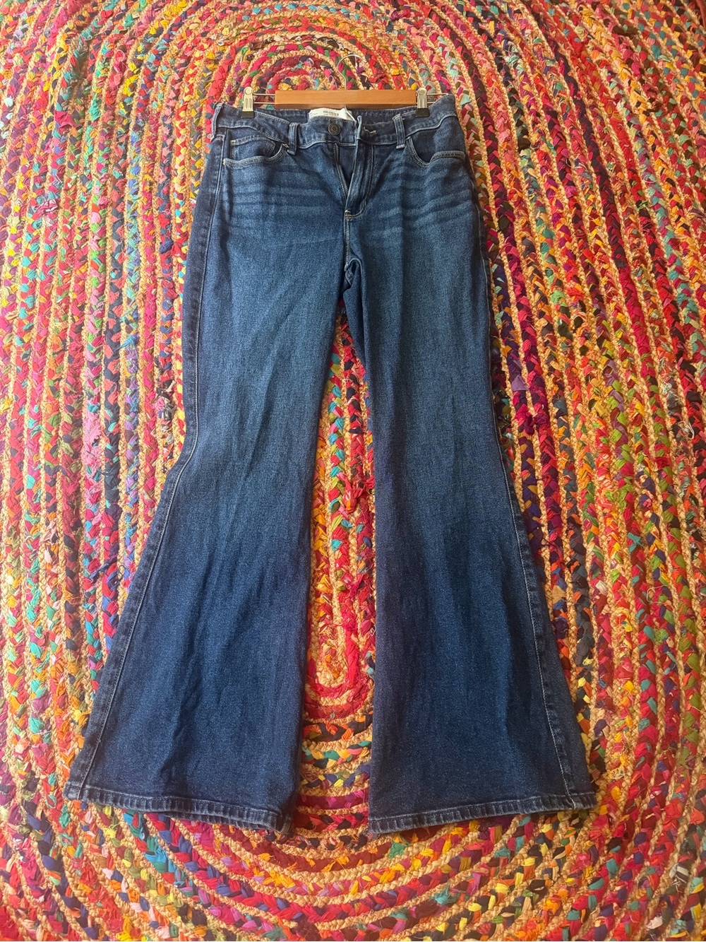 Hollister Dark Blue Flare Jeans for Women